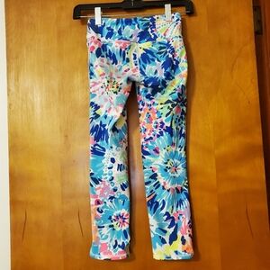 Lilly Pulitzer Luxletic Weekender Crop Leggings Multicolored Coral Print XXS